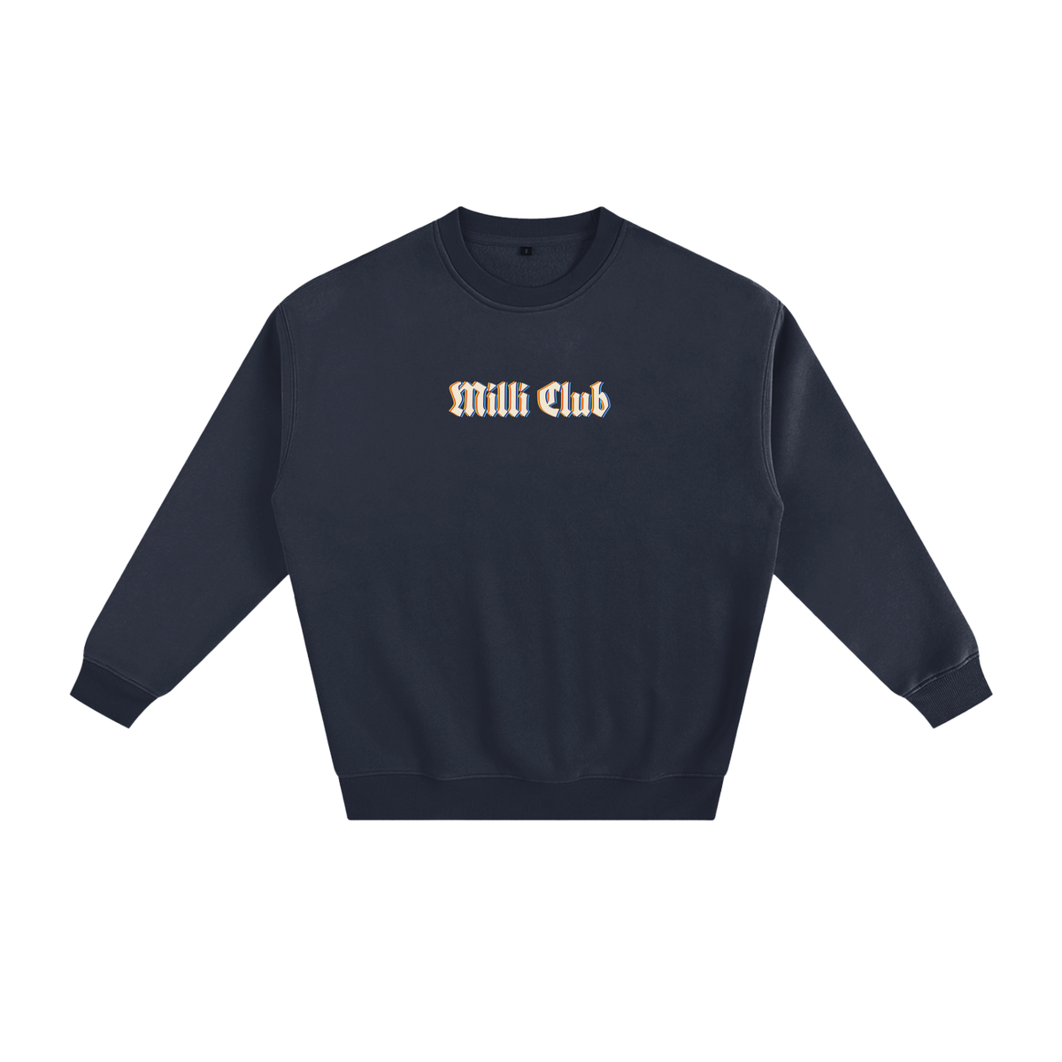 Milli Club fleeced crewneck in navy blue by Milli