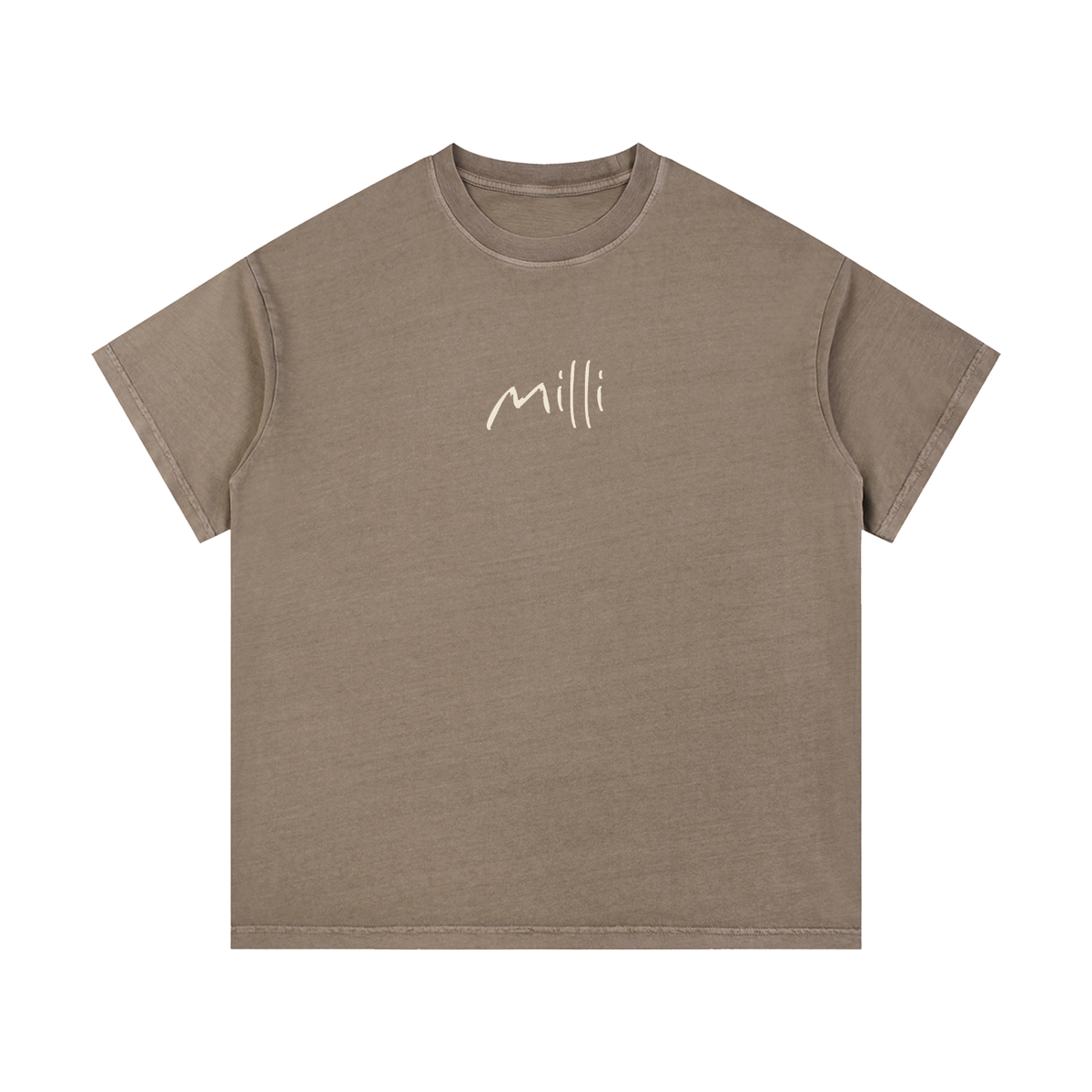 Make It Worth The Group Chat vintage wash tee in coffee by Milli