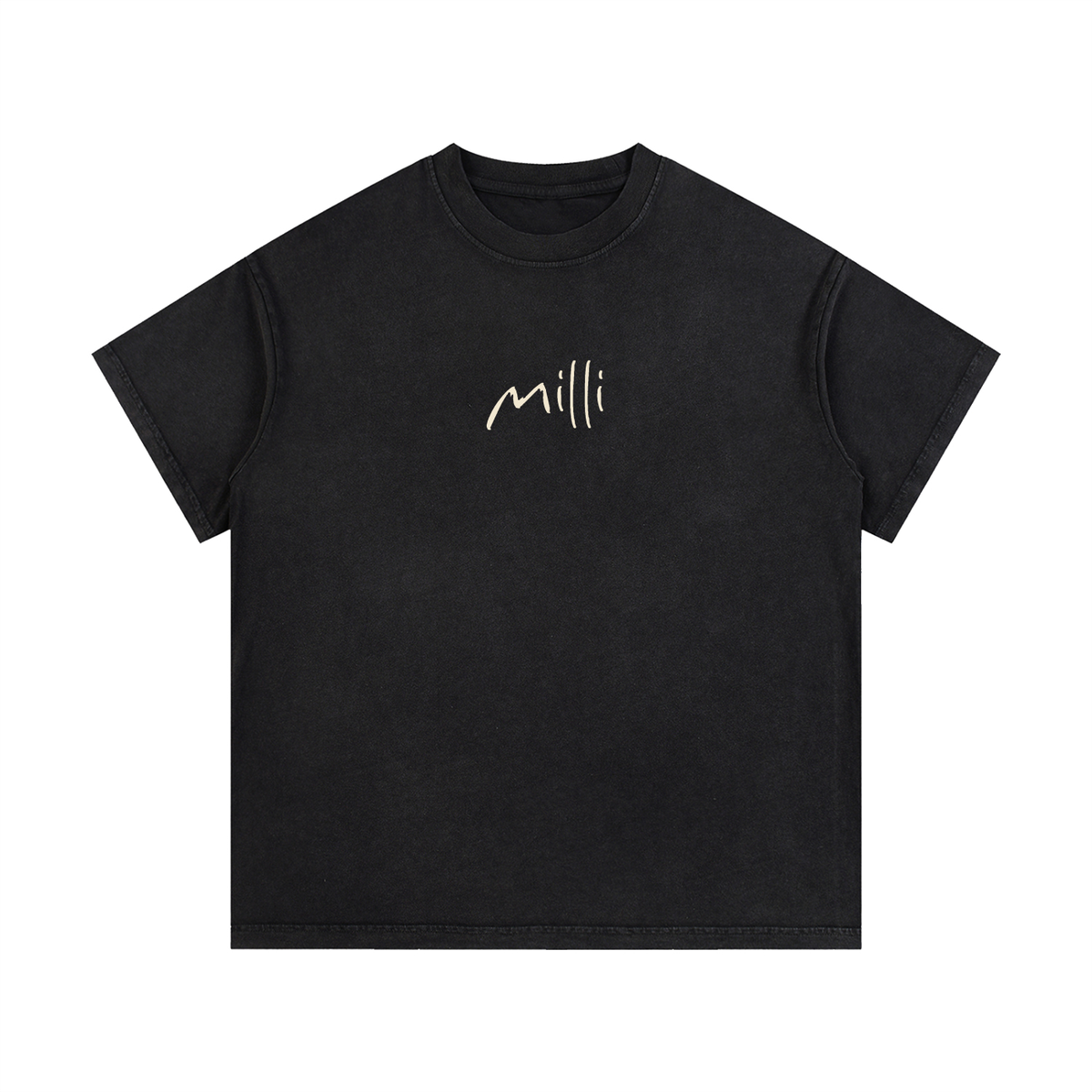 That's So Milli Of You vintage wash tee in black by Milli