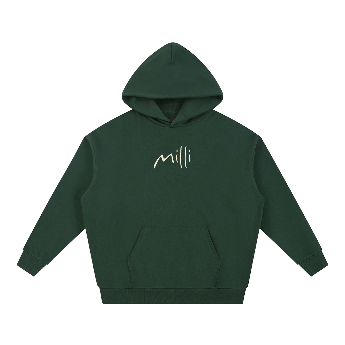 The Boys Drink Milli heavyweight hoodie in blackish green by Milli