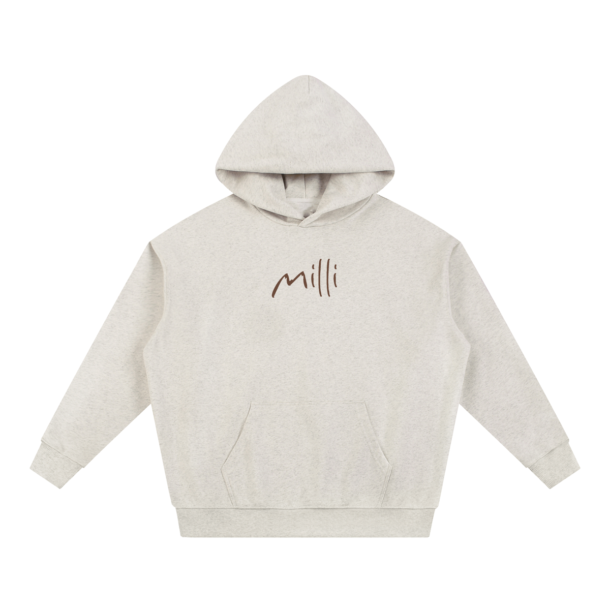 Collect People, Not Followers heavyweight hoodie in oat gray by Milli
