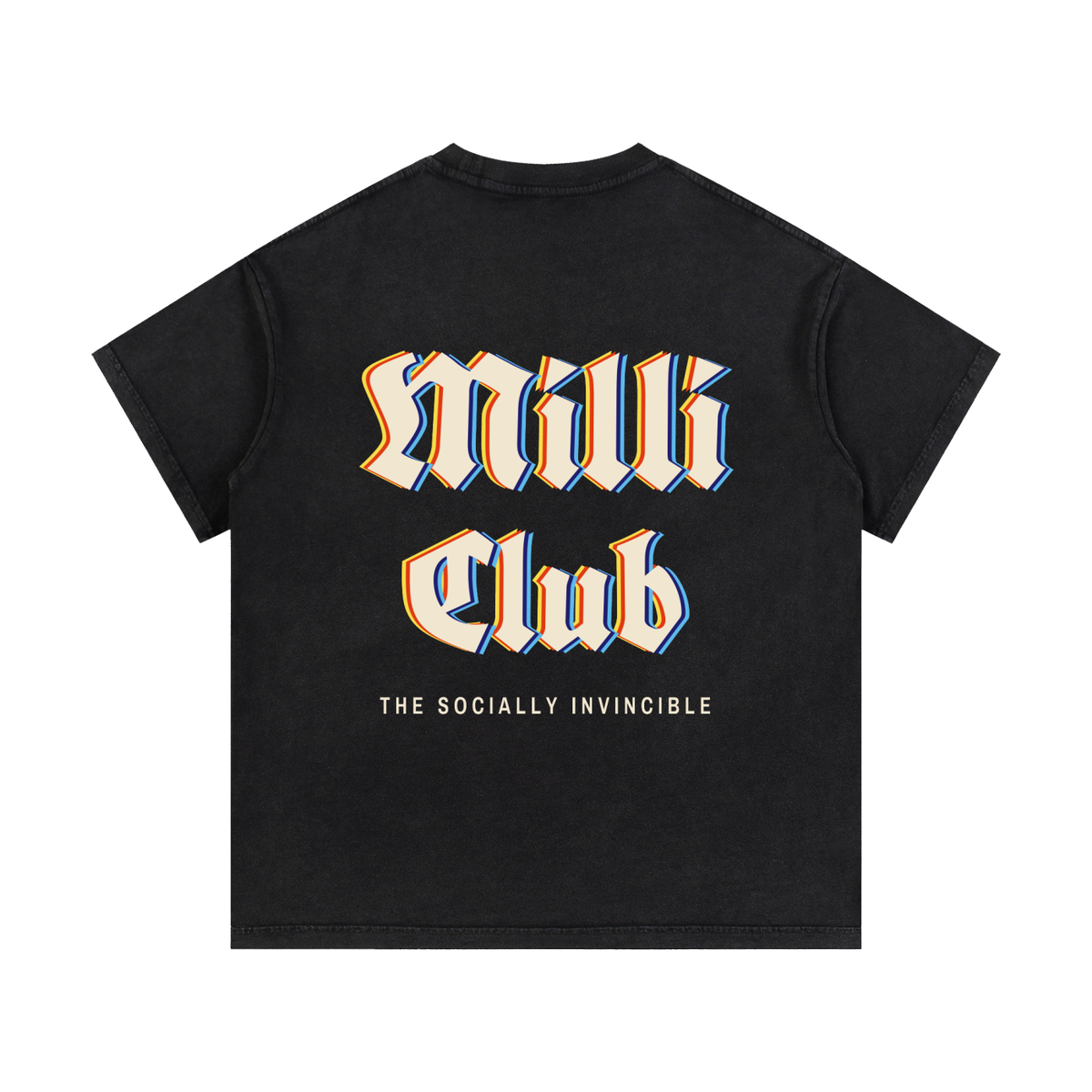Milli Club vintage wash tee in black by Milli, view 2