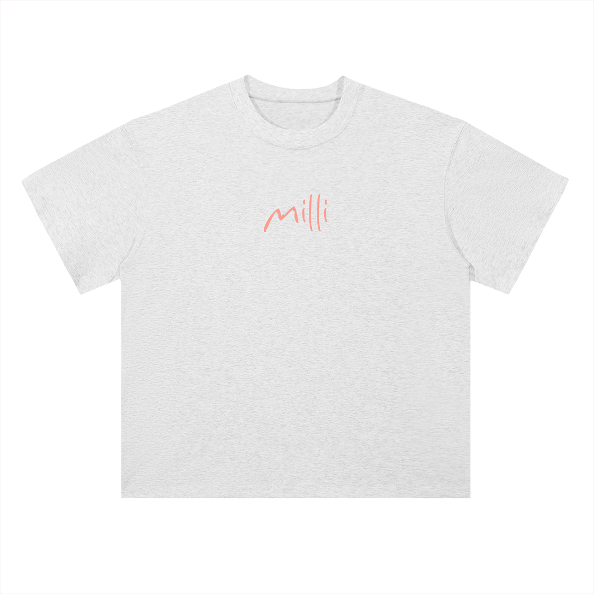 Life's Better Milli'd heavyweight drop-shoulder tee in light gray by Milli