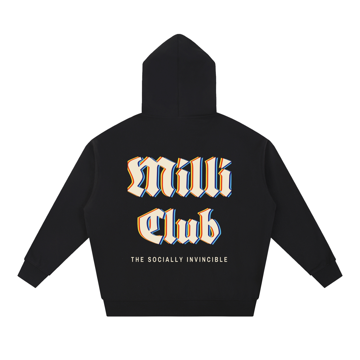 Milli Club heavyweight hoodie in black by Milli, view 2