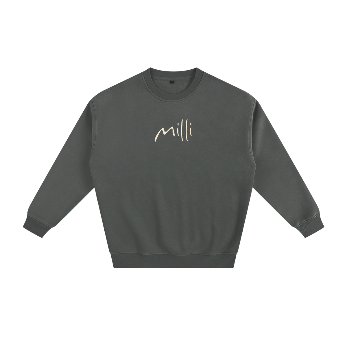 That's So Milli Of You fleeced crewneck in gray by Milli