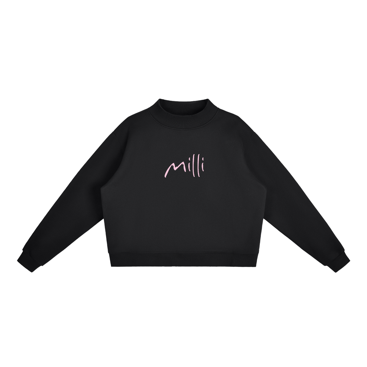 Hot Girl Energy women's mock-neck sweatshirt in black by Milli