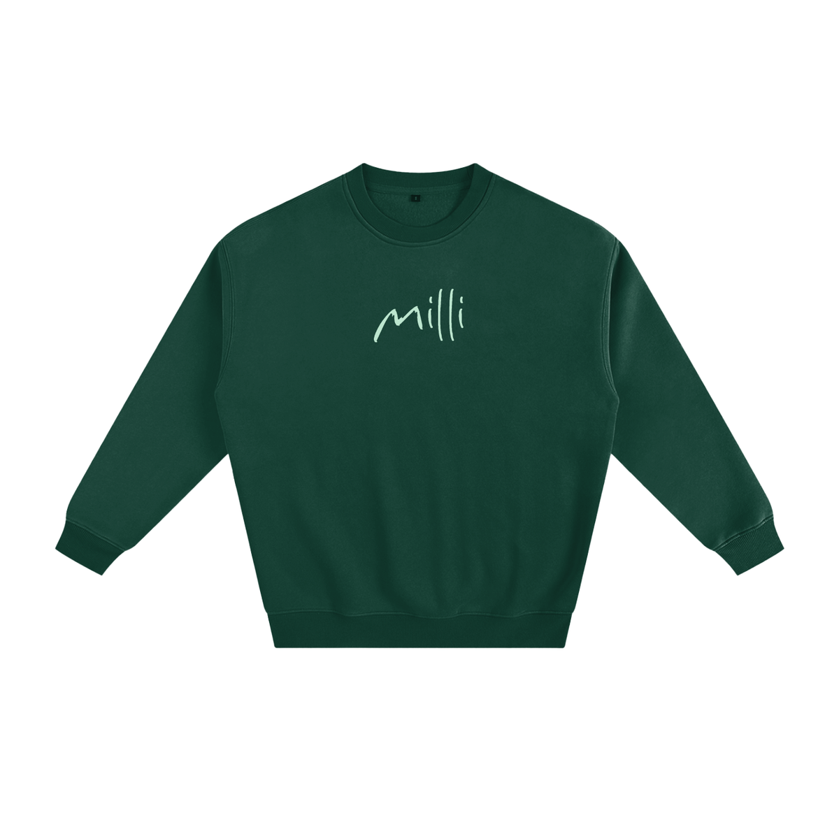 Be Someone Worth Missing fleeced crewneck in eden green by Milli