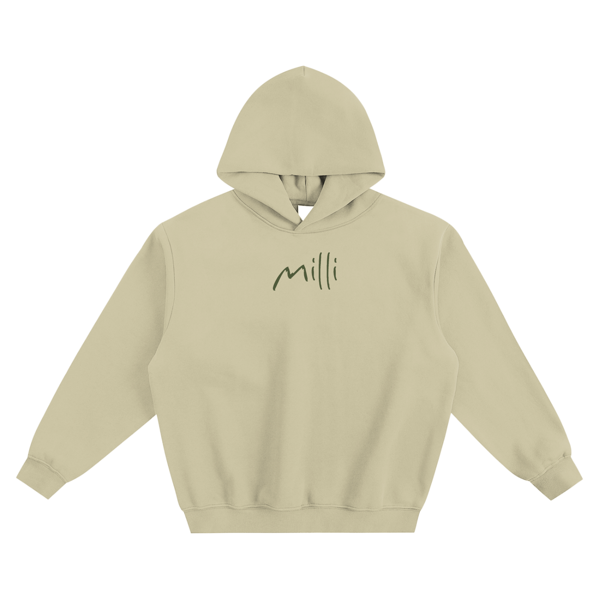 Recreationally Unavailable fleeced boxy hoodie in gray green by Milli