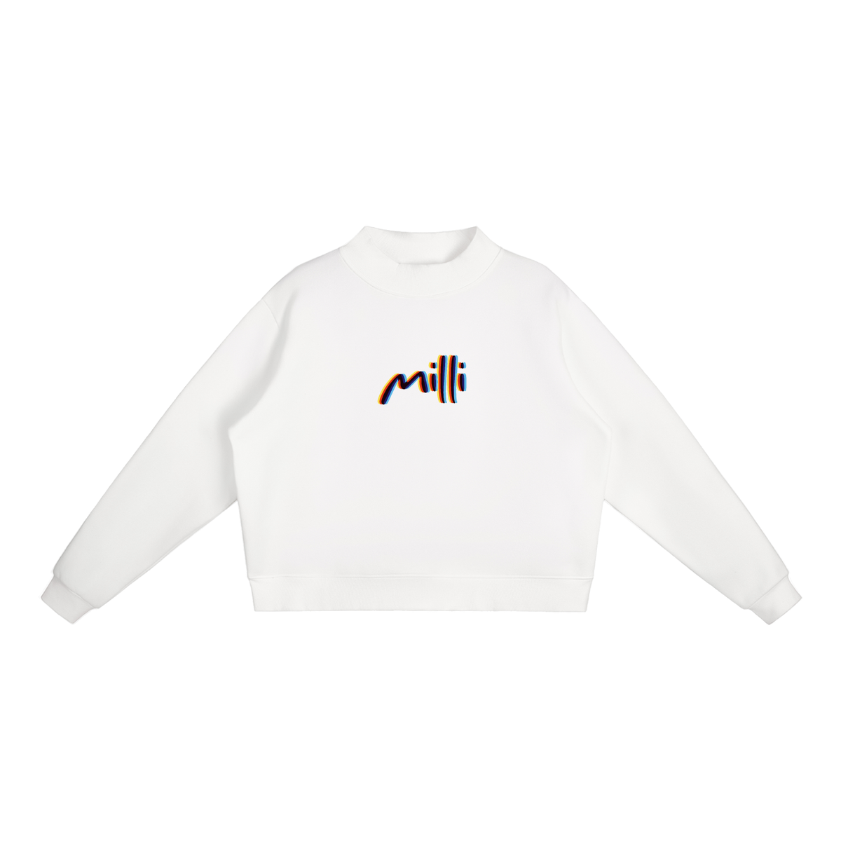 Hot Girl Energy women's mock-neck sweatshirt in white by Milli