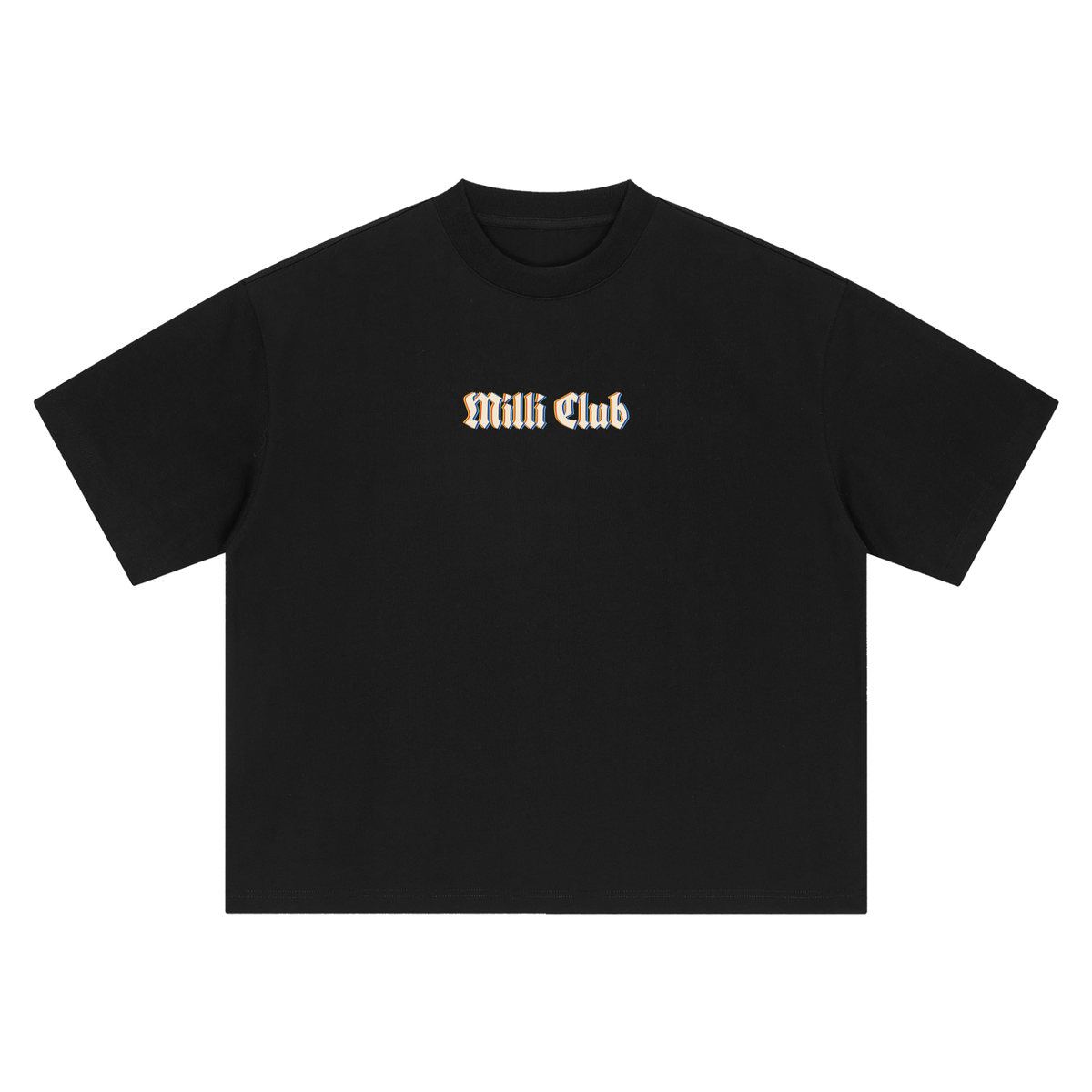 Milli Club heavyweight boxy tee in black by Milli