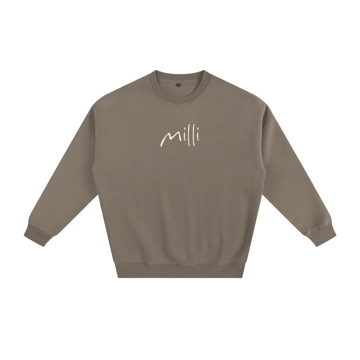 Be Someone Worth Missing fleeced crewneck in gray coffee by Milli