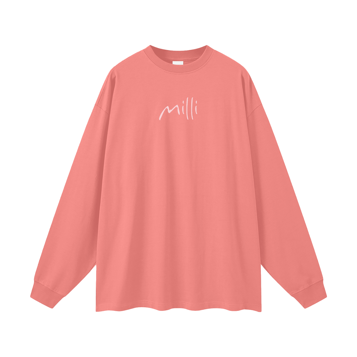 Less Scrolling. More Stories oversized long sleeve tee in watermelon red by Milli