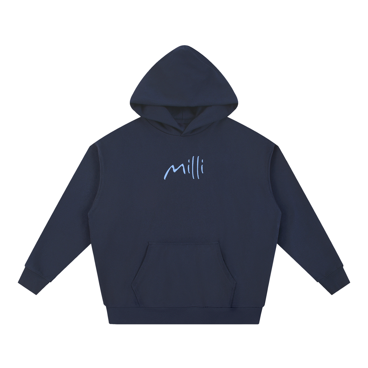 Collect People, Not Followers heavyweight hoodie in navy blue by Milli